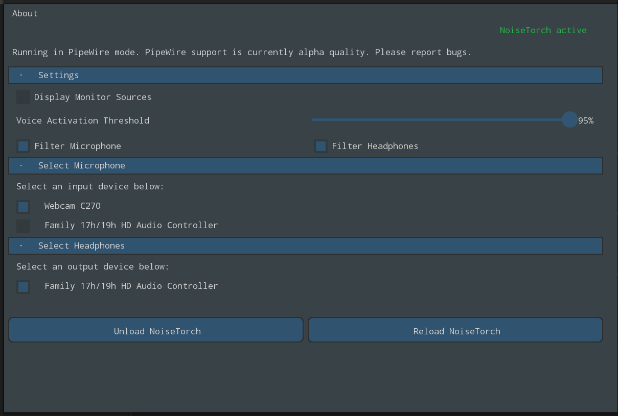 noisetorch interface